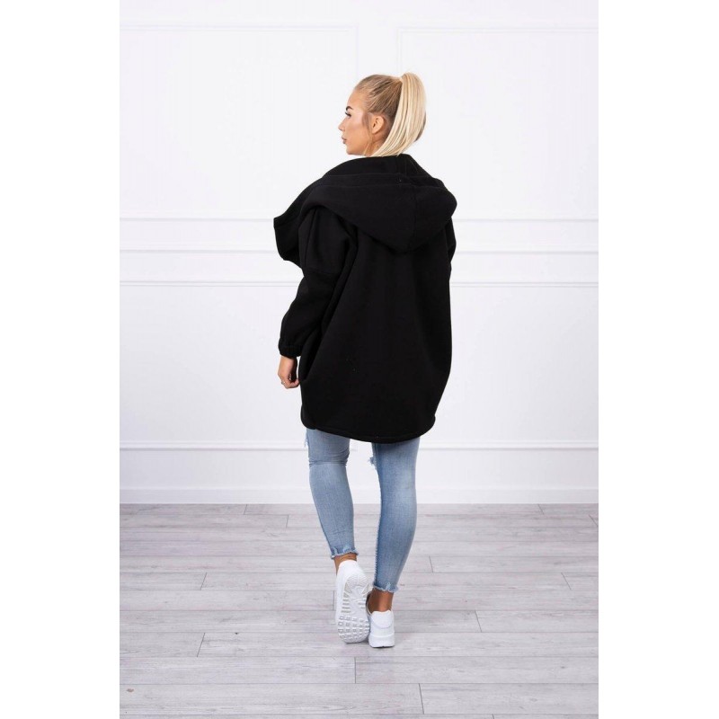 Dámska mikina s krátkym zipsom 9110 - čierna