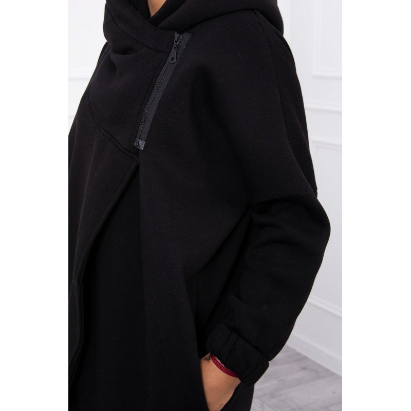 Dámska mikina s krátkym zipsom 9110 - čierna