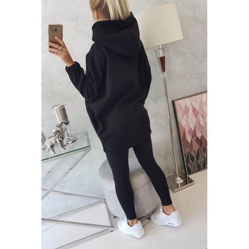 Dámska mikina s krátkym zipsom 9110 - čierna