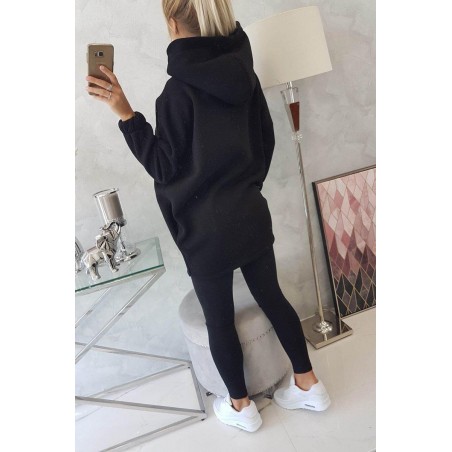 Dámska mikina s krátkym zipsom 9110 - čierna