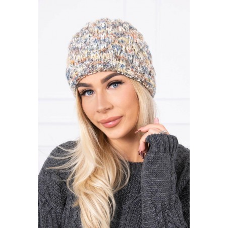 Dámska čiapka K156 - modro-žltá