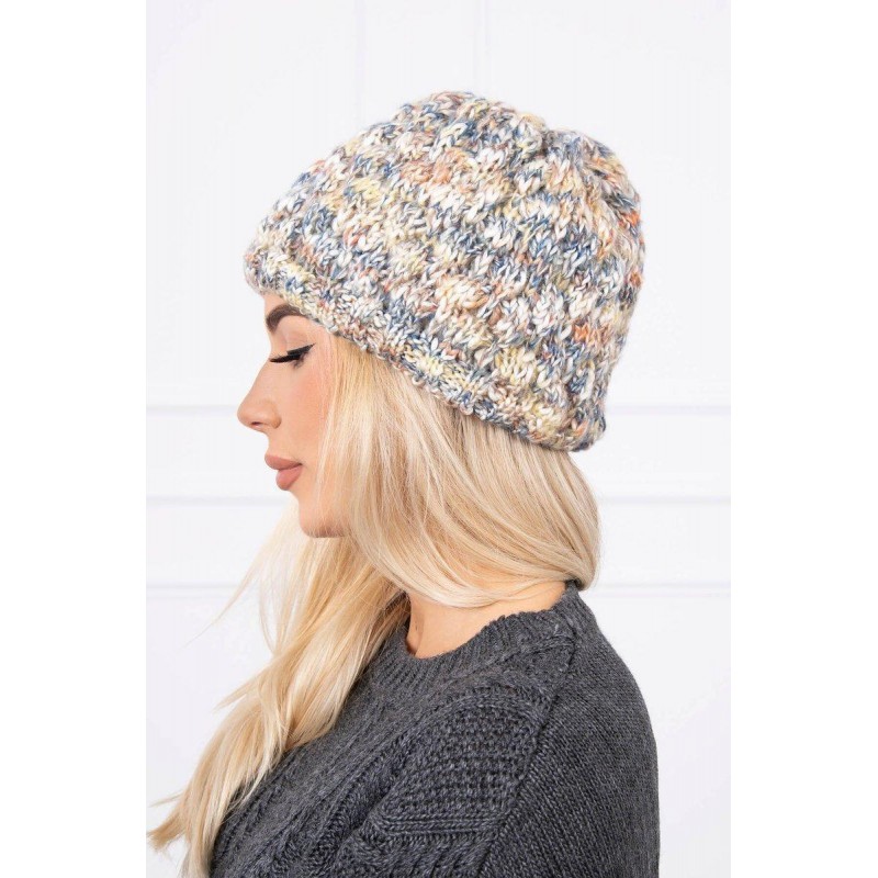 Dámska čiapka K156 - modro-žltá