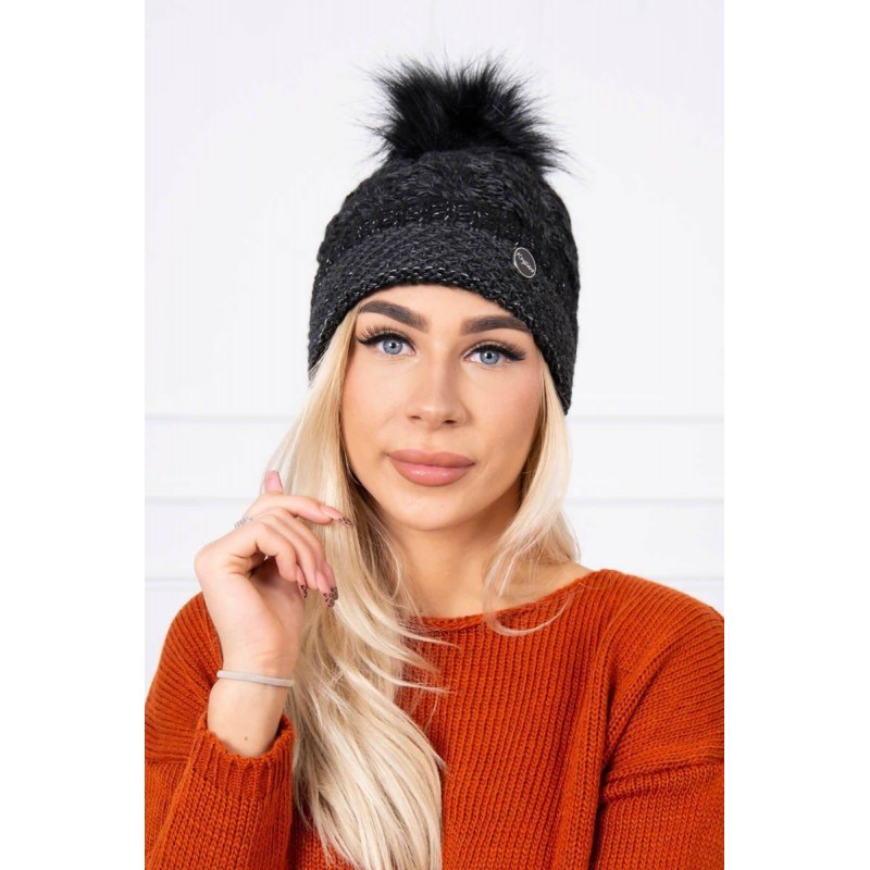 Čierna čiapka pre dámy K161