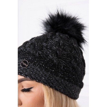 Čierna čiapka pre dámy K161