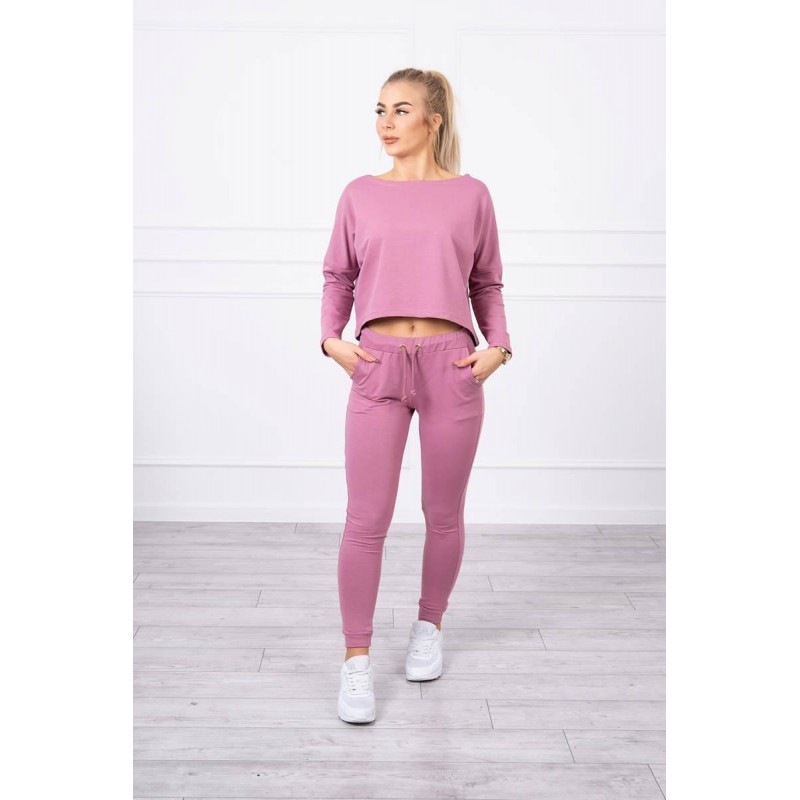 Dámska tmavoružová tepláková súprava 9091