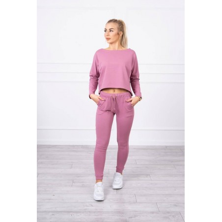 Dámska tmavoružová tepláková súprava 9091