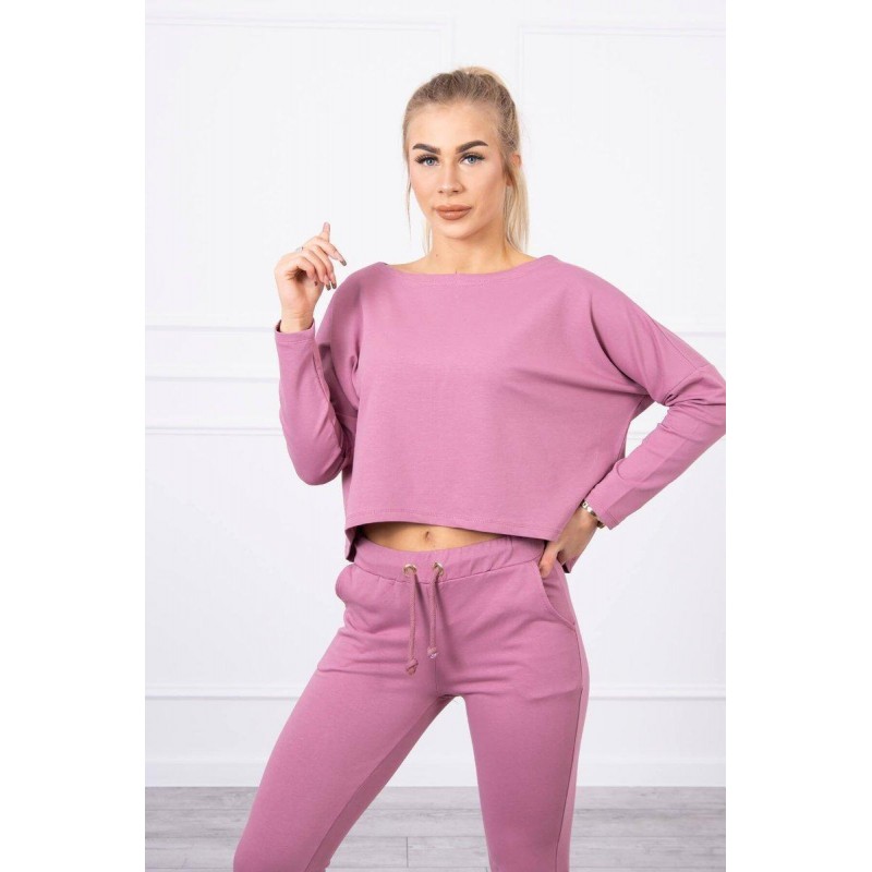 Dámska tmavoružová tepláková súprava 9091