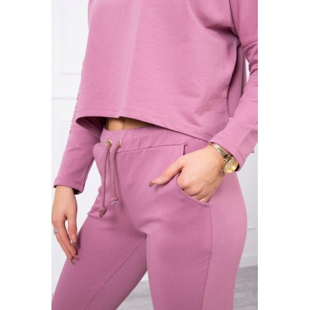 Dámska tmavoružová tepláková súprava 9091