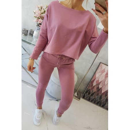 Dámska tmavoružová tepláková súprava 9091