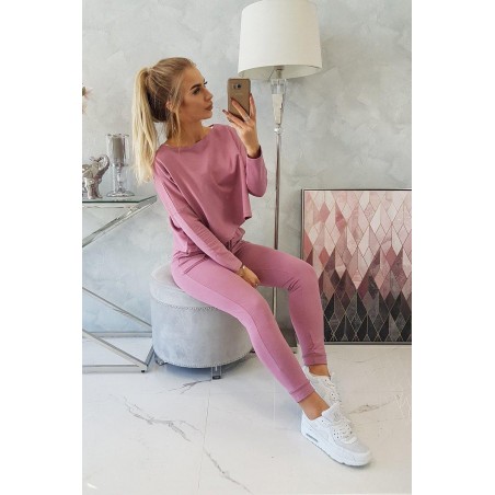 Dámska tmavoružová tepláková súprava 9091