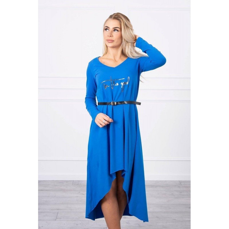 Dámske šaty s opaskom 9160 - modré