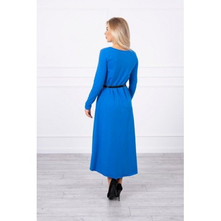 Dámske šaty s opaskom 9160 - modré