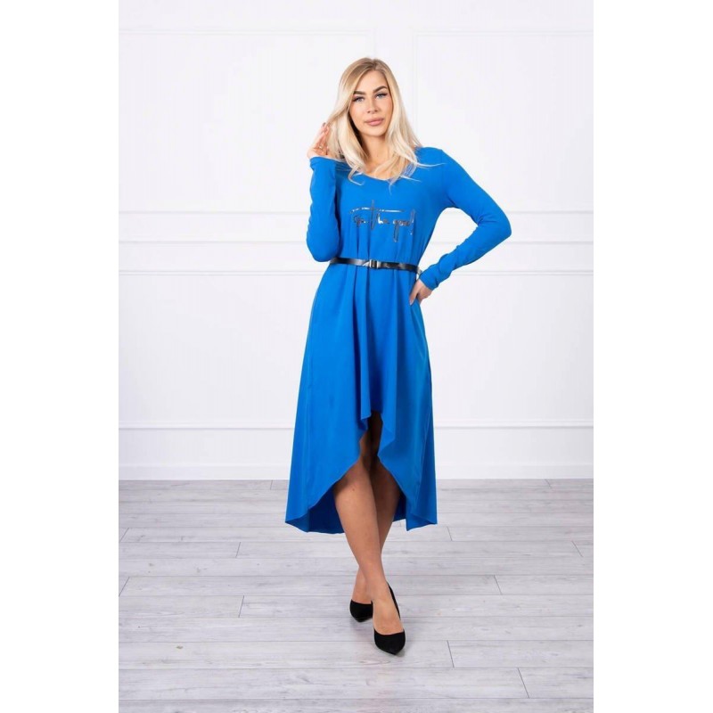 Dámske šaty s opaskom 9160 - modré