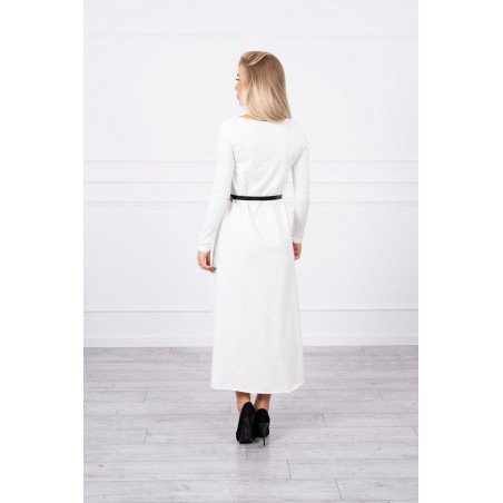 Dámske šaty s opaskom 9160 - ecru