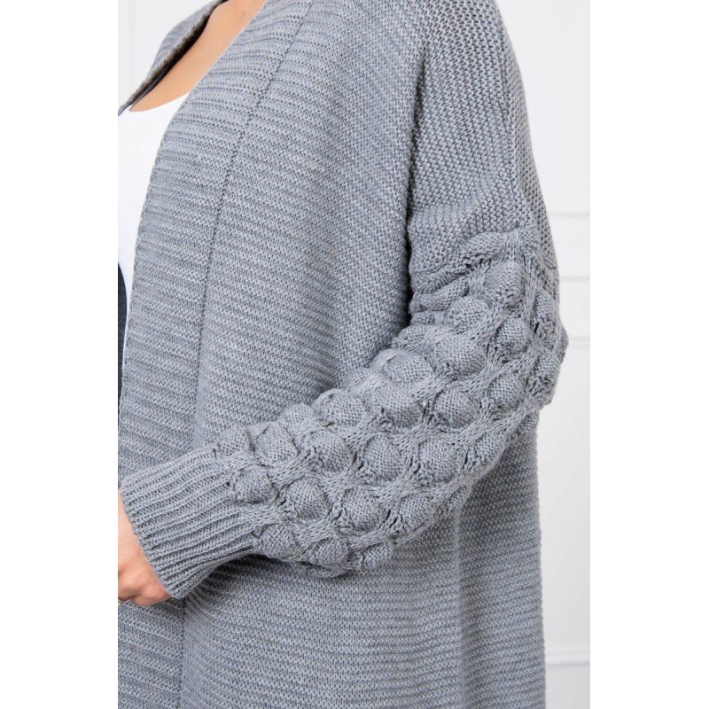 Dlhý dámsky tmavosivý kardigán 2020-9