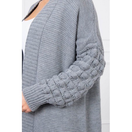 Dlhý dámsky tmavosivý kardigán 2020-9