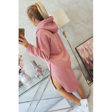 Dámske šaty s kapucňou 9168 - tmavoružové