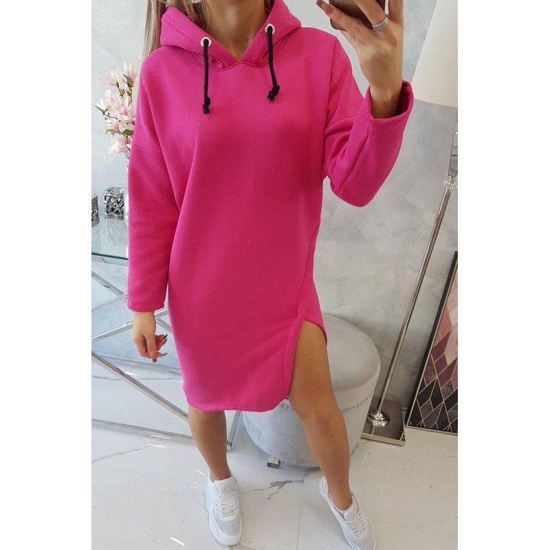 Dámske šaty s kapucňou 9168 - fuchsiové