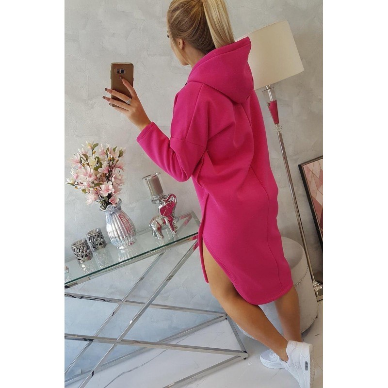 Dámske šaty s kapucňou 9168 - fuchsiové