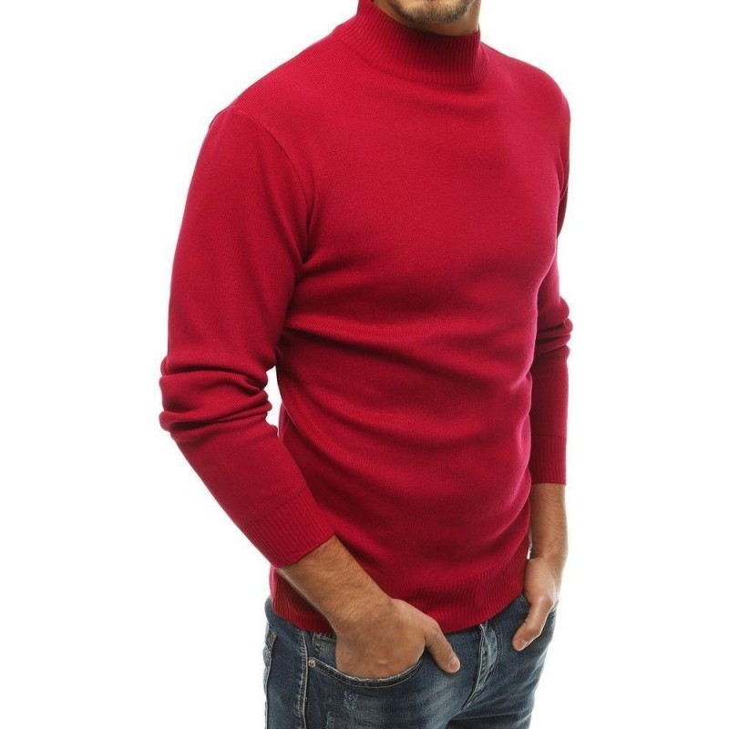 Bordový pánsky sveter s rolákom WX1460