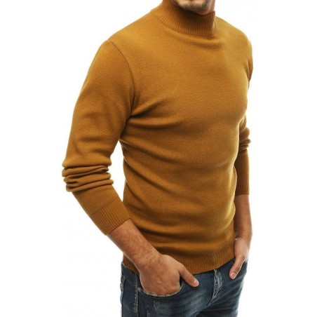Kamelový pánsky sveter s rolákom WX1462