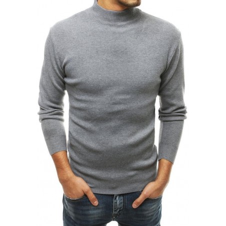 Sivý pánsky sveter s rolákom WX1463