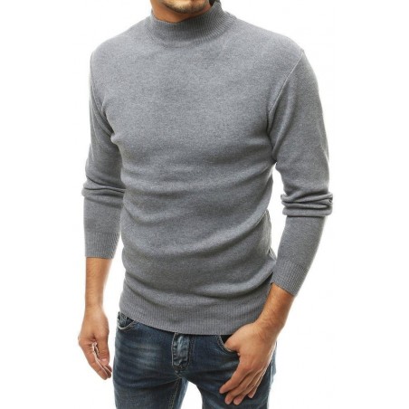 Sivý pánsky sveter s rolákom WX1463