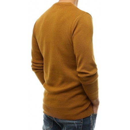 Pánsky jednofarebný sveter WX1498 - kamelový