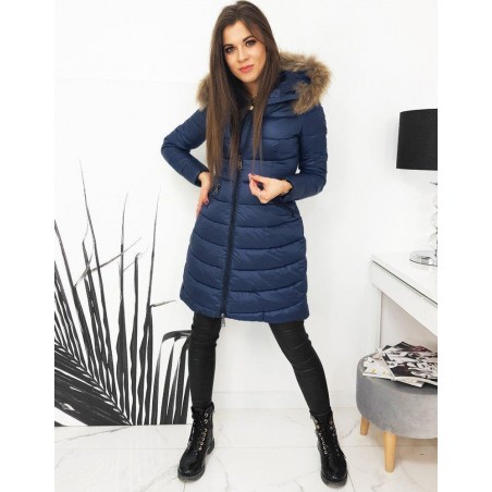 Dámska prešívaná zimná bunda ESTELLA TYZ1567 - tmavomodrá