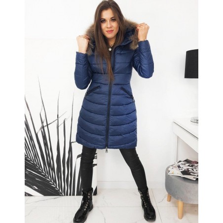 Dámska prešívaná zimná bunda ESTELLA TYZ1567 - tmavomodrá