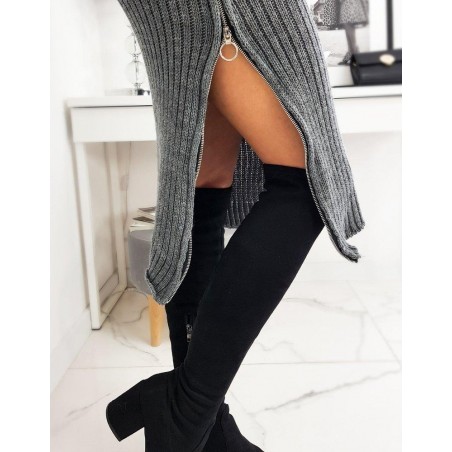 Tmavosivé dámske šaty LOLY EY1388