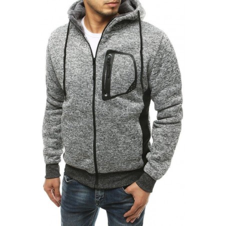 Sivá pánska mikina na zips BX4749