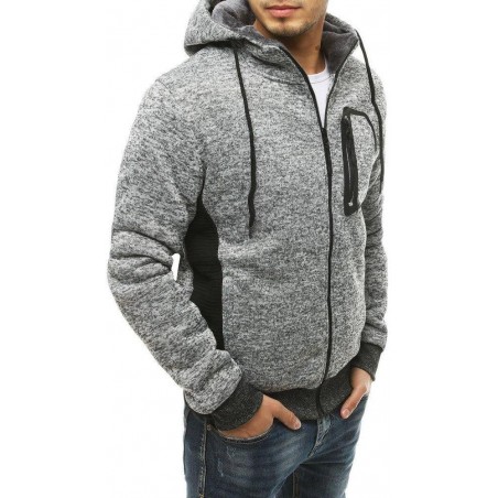 Sivá pánska mikina na zips BX4749