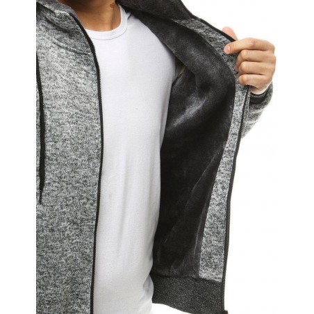 Sivá pánska mikina na zips BX4749