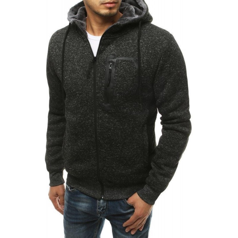 Čierna pánska mikina na zips BX4750