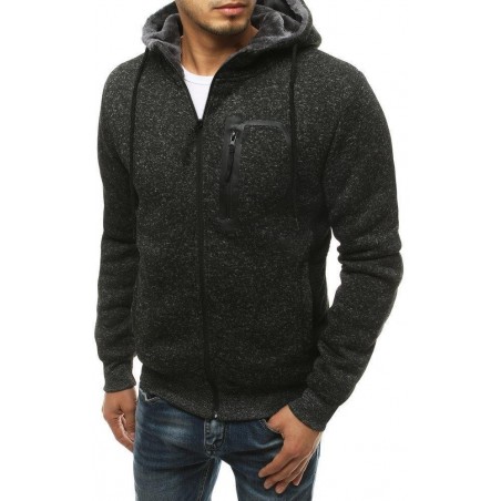 Čierna pánska mikina na zips BX4750