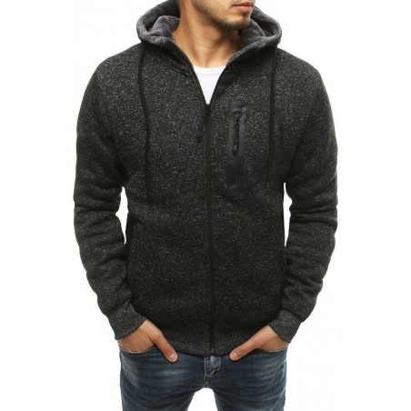 Čierna pánska mikina na zips BX4750
