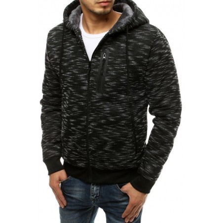 Zateplená pánska mikina na zips BX4752 - čierna