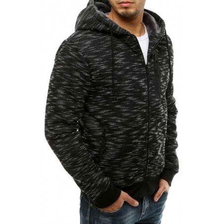 Zateplená pánska mikina na zips BX4752 - čierna