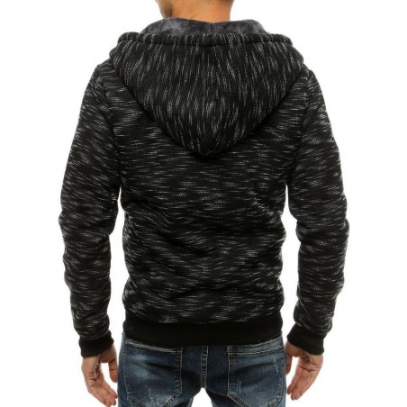 Zateplená pánska mikina na zips BX4752 - čierna