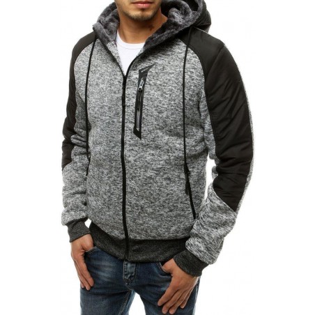 Pánska mikina so zapínaním na zips BX4755 - sivá
