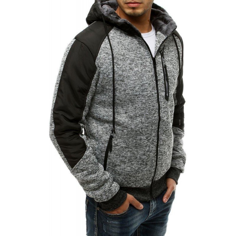 Pánska mikina so zapínaním na zips BX4755 - sivá