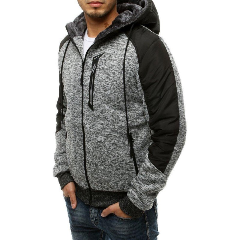 Pánska mikina so zapínaním na zips BX4755 - sivá