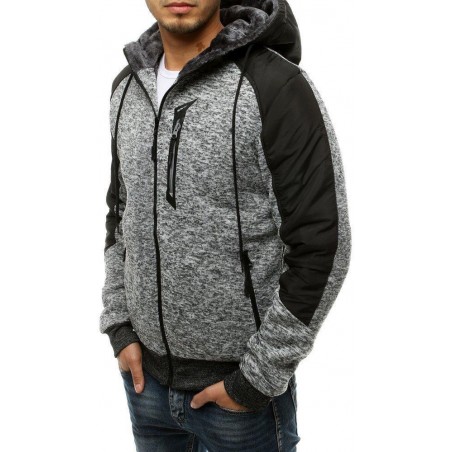 Pánska mikina so zapínaním na zips BX4755 - sivá