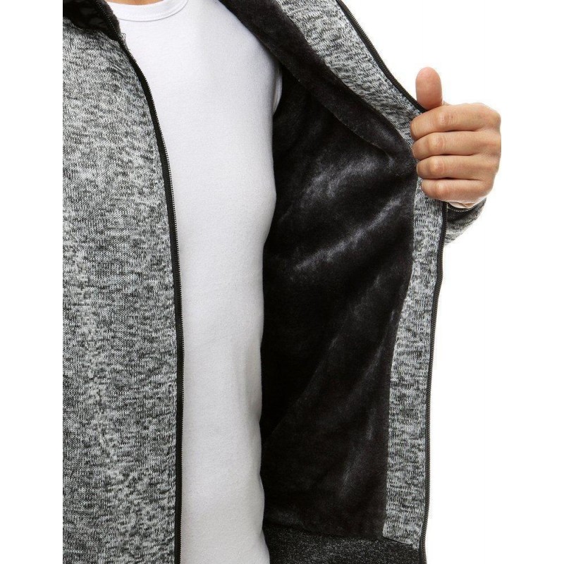 Pánska mikina so zapínaním na zips BX4755 - sivá