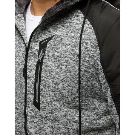 Pánska mikina so zapínaním na zips BX4755 - sivá