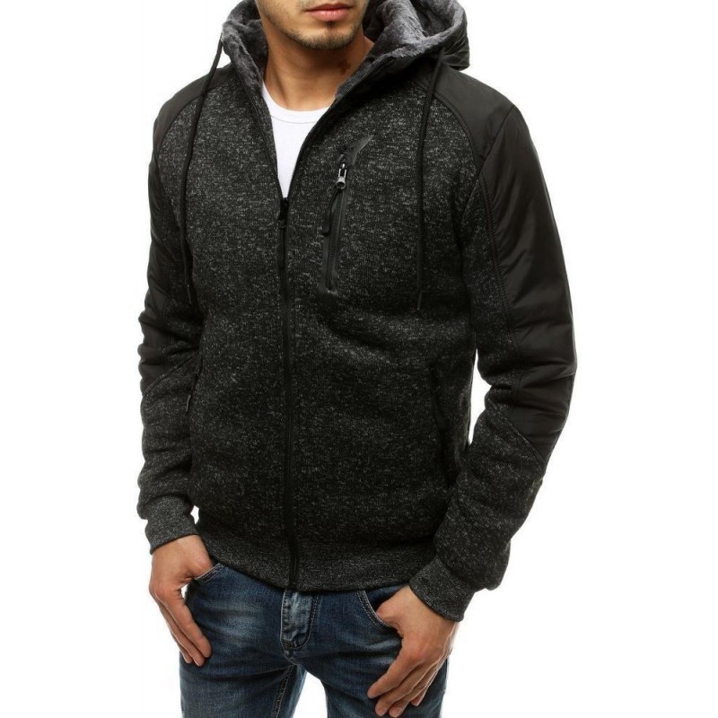 Pánska mikina so zapínaním na zips BX4756 - čierna