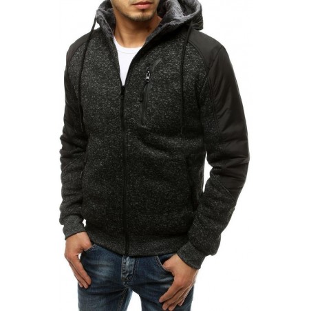 Pánska mikina so zapínaním na zips BX4756 - čierna
