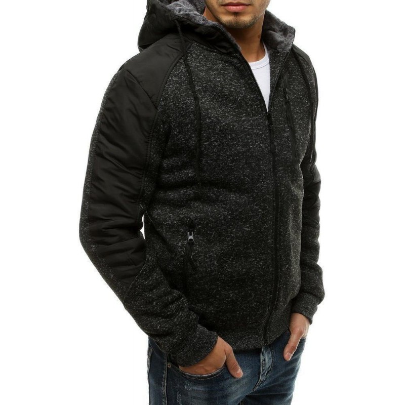 Pánska mikina so zapínaním na zips BX4756 - čierna