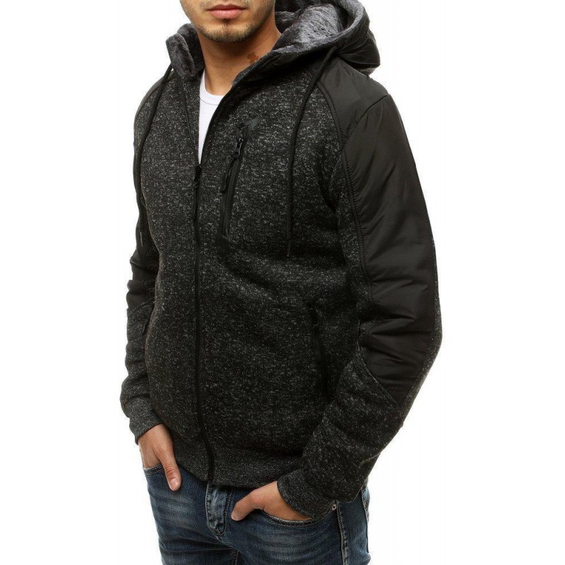 Pánska mikina so zapínaním na zips BX4756 - čierna